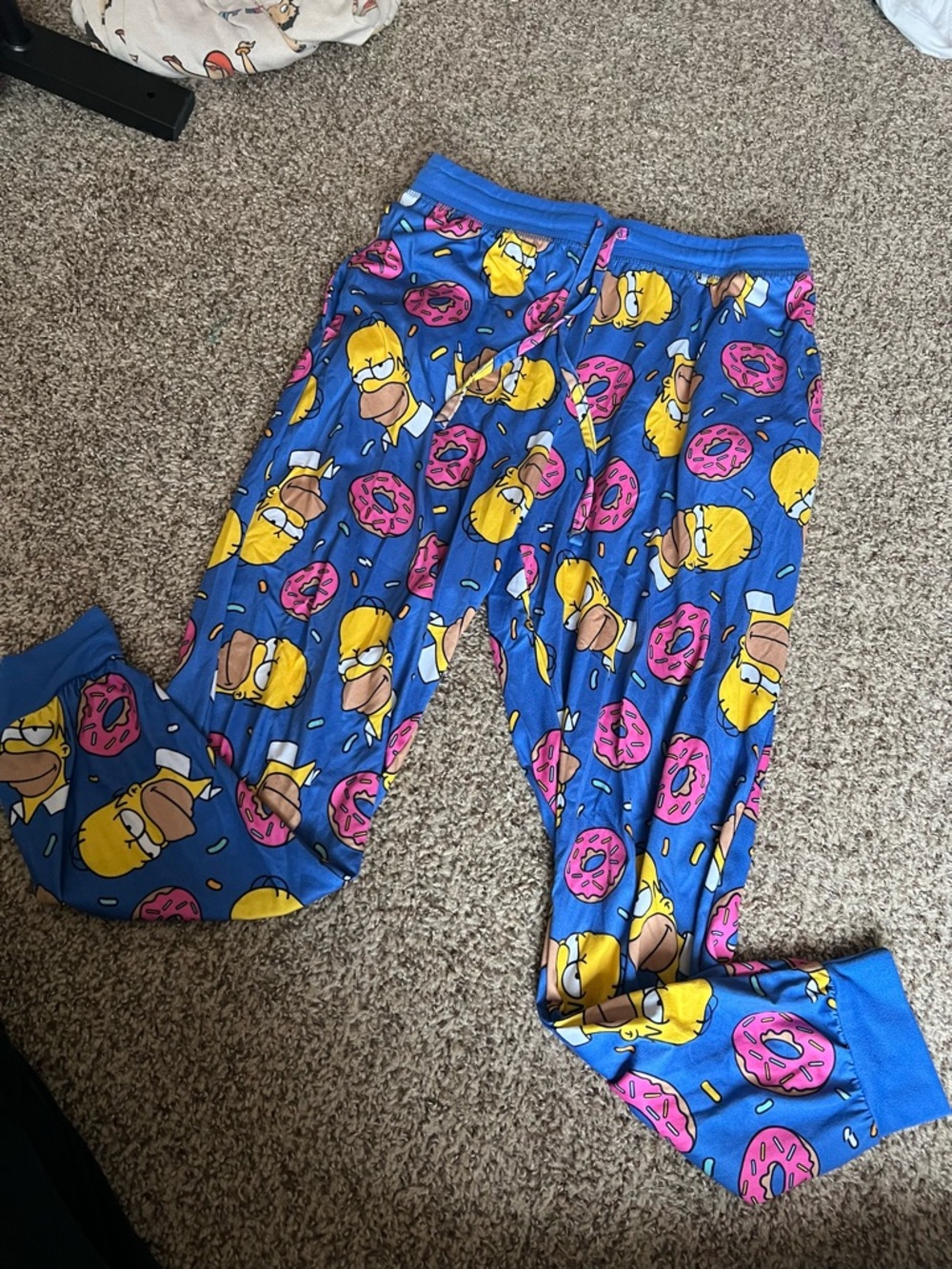 Blue Homer Simpson & Pink Donut Print Women's Pants